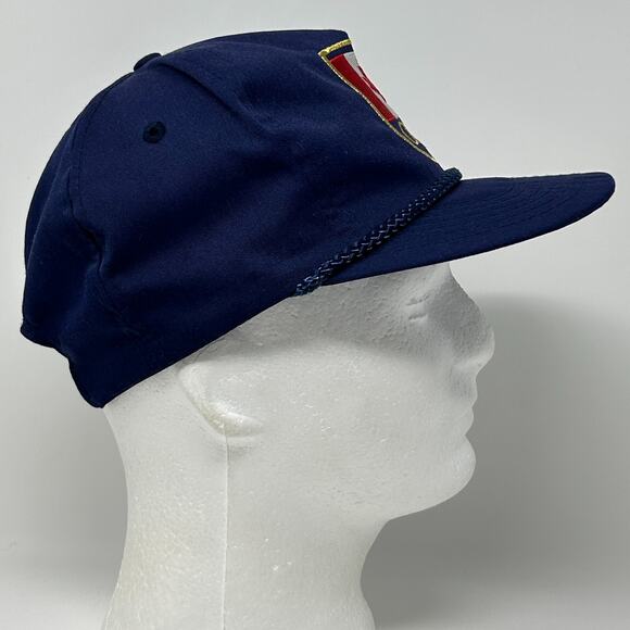 Vintage 80s Canadian Flag Hat Cap Canada Rope Cord Roping Corded Snapback Blue - Picture 8 of 11